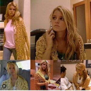 Cecilia de Bouchard yellow shawl aso Jessica Simpson